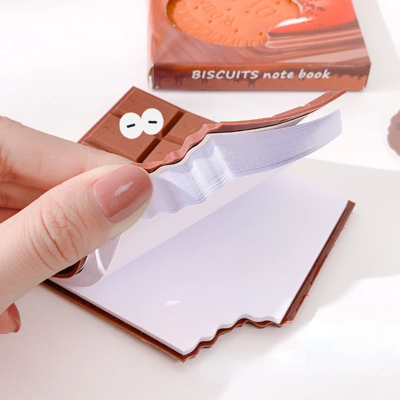 

1 Piece Mini Creative Notepad Cute Chocolate Biscuit Cover Journal for Small Student Stationery Supplies DIY Scrapbook Memo Pad