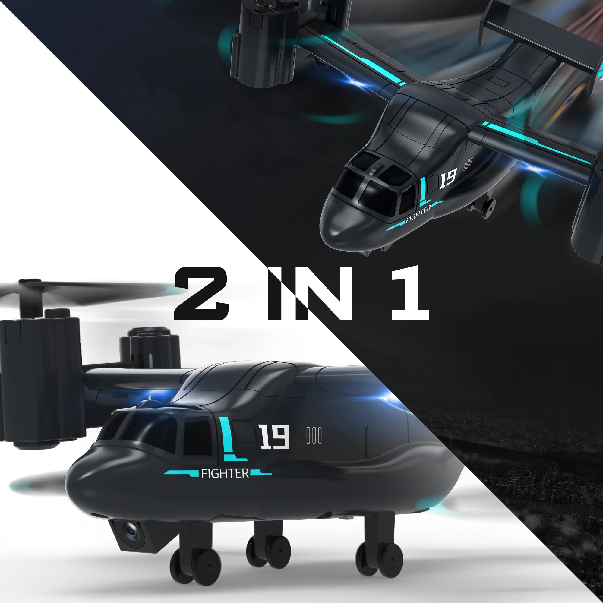 

Новинка 2022, вертолет Osprey с дистанционным управлением, наземный воздушный двухрежимный летательный истребитель, 4K Воздушная фотография, Дро...