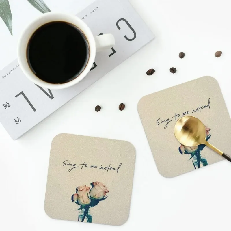 

Sing To Me Instead Coasters Kitchen Placemats Non-slip Insulation Cup Coffee Mats For Decor Home Tableware Pads Set of 4