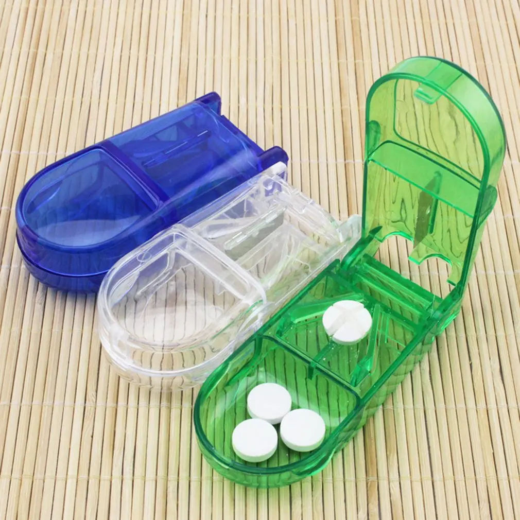 

Pill Cutter Box Portable Convenient Drug Box Tablet Cutter Splitter Medicine Pill Holder Pill Cutter box