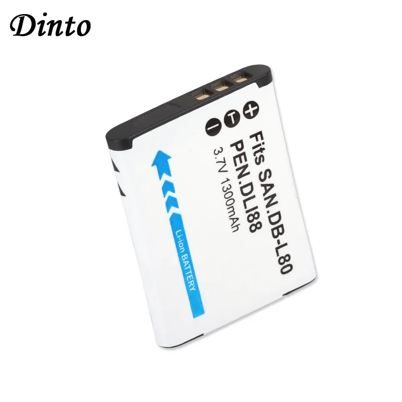 Фото DINTO 1300 мАч DB-L80 D-LI88 D LI88 DB-L80A DB-L80AU DBL80 DB L80 Аккумулятор для камеры Sanyo VPC-CG10 CG20 PENTAX VPC-CG88 CG100 №1