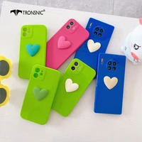 3d love candy color cover for iphone 13 12 11 pro xs max x xr 8 7 6 plus solid fully protected cover for huawei p50 pro p30 lite