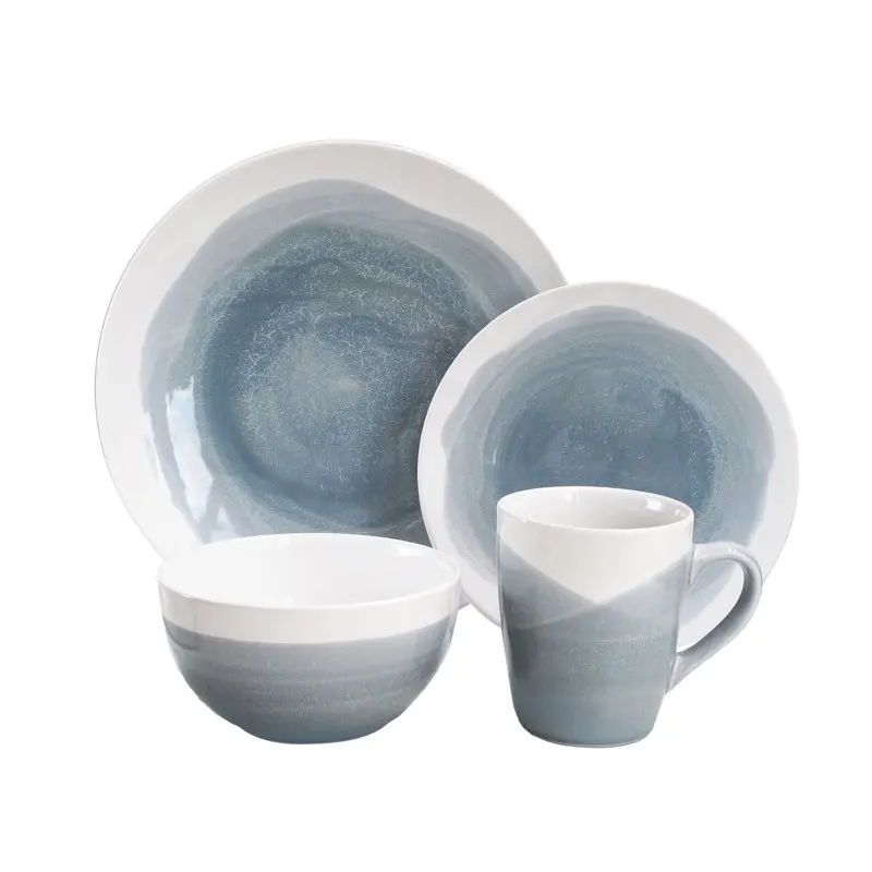 

16 Pieces Dinnerware Set Ceramic Dinnerware Set Dessert Dinner Plate Dishes Plates and Bowls Set