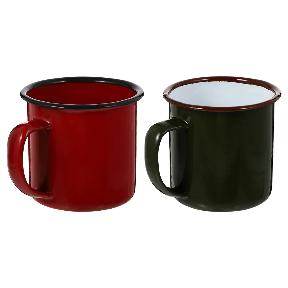 

Mug Cup Enamel Mugs Tea Drinking Coffee Water Vintage Set Iron Metal Cups Home Tin Smallcamping Campfire Camphousehold Gift