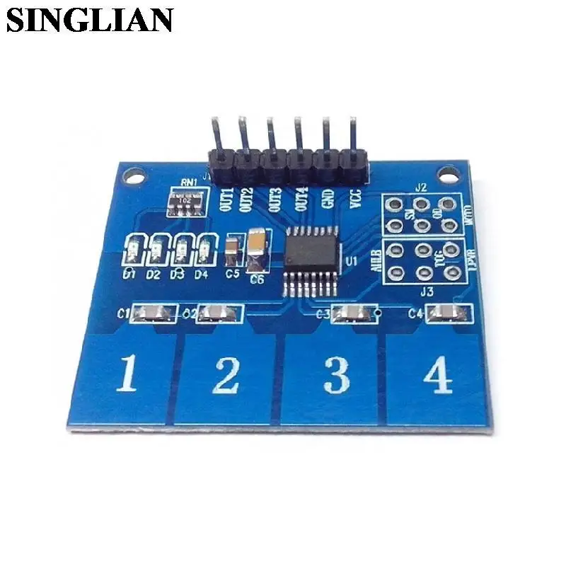 

Емкостный сенсорный модуль TTP224, 4-канальный модуль цифрового сенсорного датчика