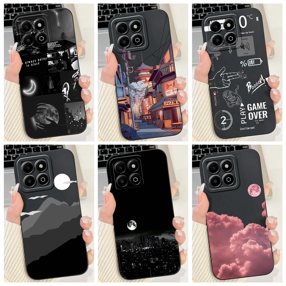 Фото Защитный чехол для телефона с камерой для Honor X6B JDY-LX1 Funda в клетку Moon Night Sky, жидкая силиконовая мягкая задняя крышка ItelA05s 6,6 дюйма №1