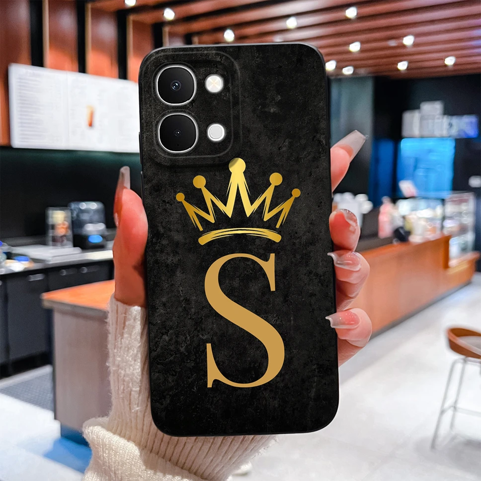 Фото Чехол для телефона Vivo iQOO Z11X Z10X Luruxy с буквами от A до Z, гладкий защитный чехол для Vivo iQOOZ11X Z10X 5G, защита от падения, чехол-капа №5