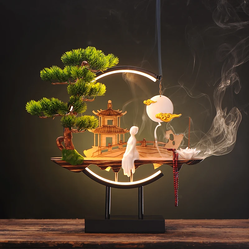 

Electr Oil Burner Candlee Vessel Car Incenseer Essenti Oil Diffus Room Decor Comfort Candlee Waterfall Encensoir Zen Garden