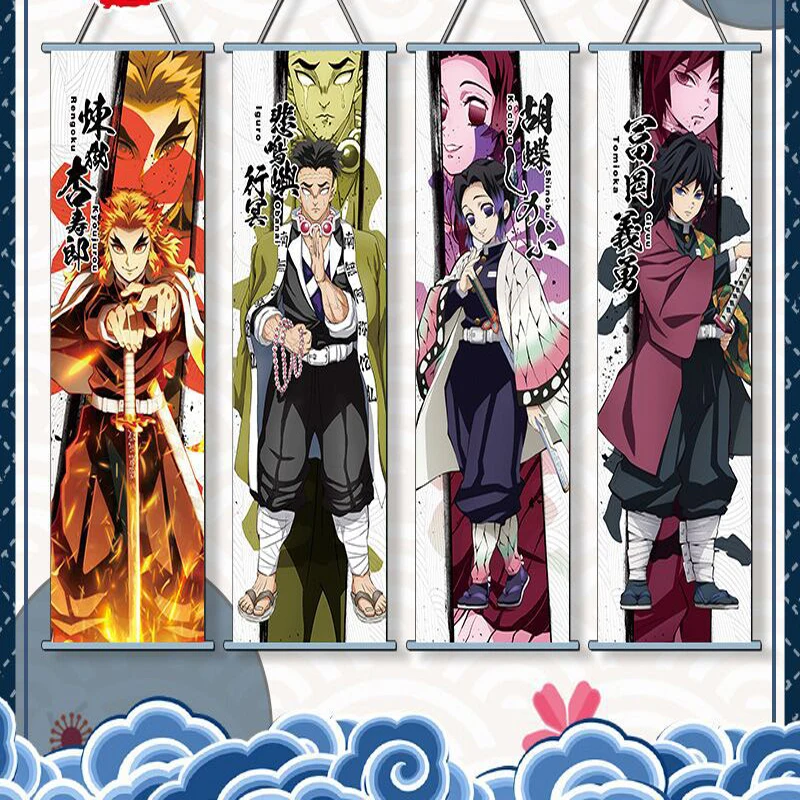 

Подвесная живопись, рассекающая демонов, чистилище, Xingjulang, шелковая анимация, подвесная живопись, украшение для комнаты в классе, живопись