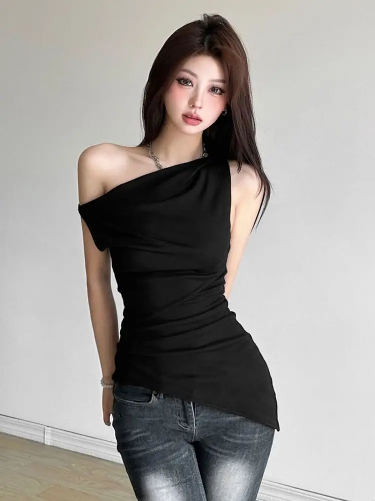 Женский облегающий Топ без рукавов голубой топ с открытой спиной и