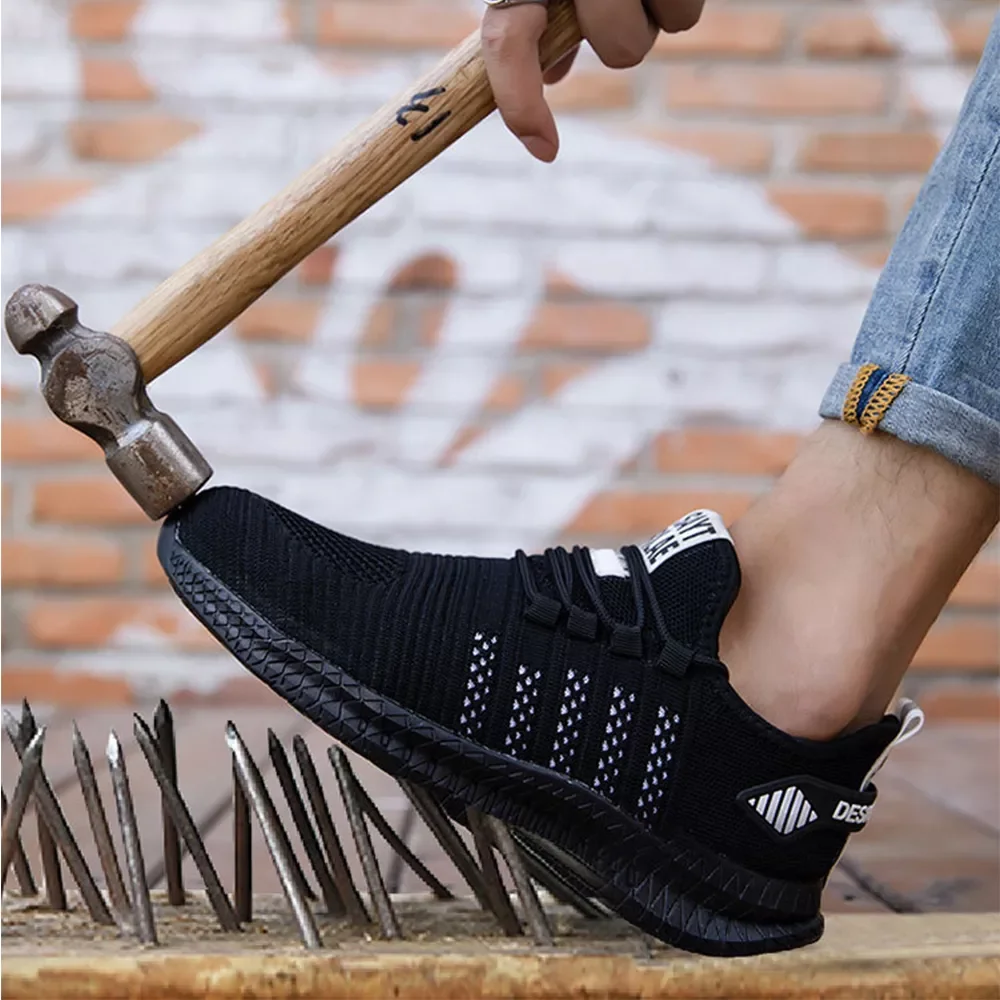 

Safety Shoes Non-slip Waterproof Anti-smashing Steel Toe Puncture Working Boots Lightweight Fashion Sneakers For Men Women