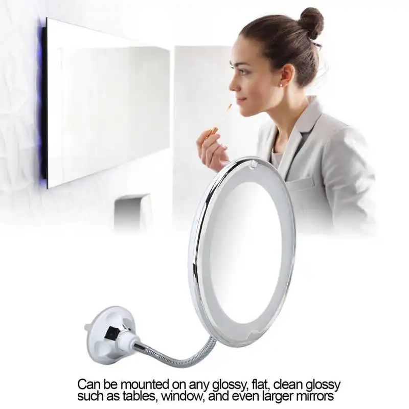 

Зеркало косметическое 8-дюймовое с белсветильник светодисветодиодный и увеличением в 10 раз