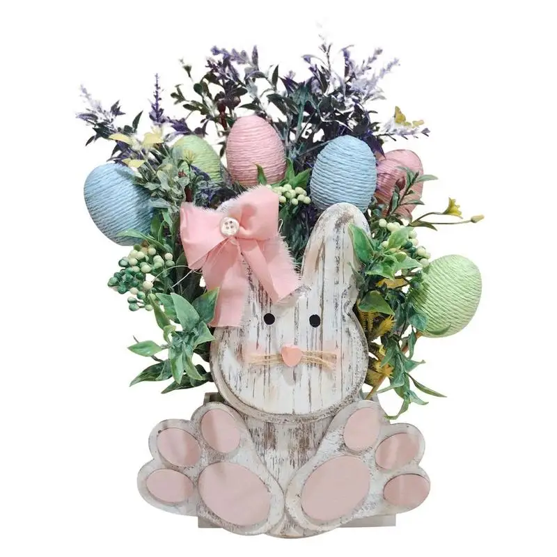 

Easter Bunny Planter Wooden Rabbit Succulent Flower Pots Lovely Animal Vase For Home Office Desk Decor Easter Decoration 2023