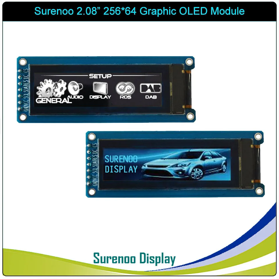 

Real OLED Display, 2.08" 256*64 25664 Graphic LCD Module Display Screen LCM Screen SH1122 Controller Support SPI / I2C IIC