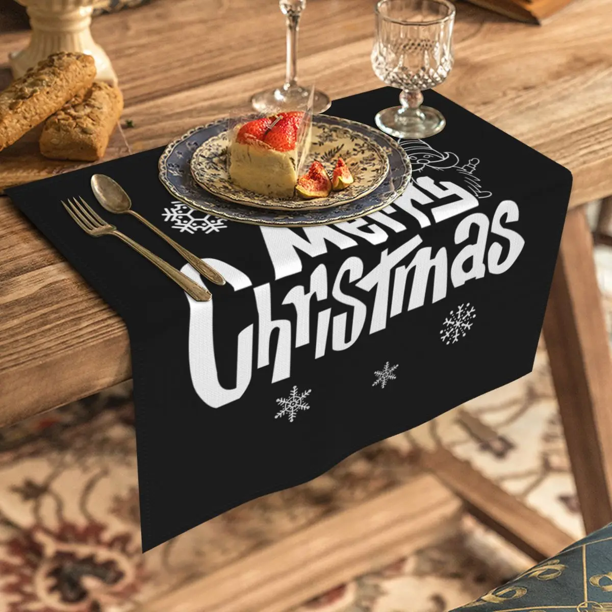 

Christmas Table Napkins 50x50cm Cloth Mat Tea Towels Fabric for Kitchen Wedding Dish Decor Paper Serving Matting Napkin Theedoek