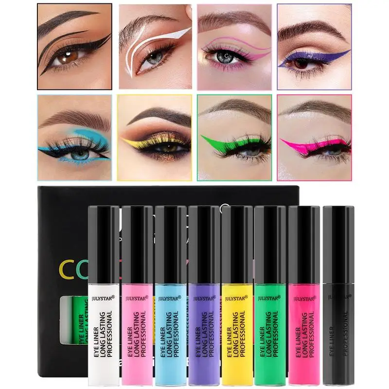 

8 шт. набор жидкой подводки для глаз прочная Водостойкая Подводка для глаз набор жидкой подводки для глаз для путешествий Вечеринка ежедневный макияж