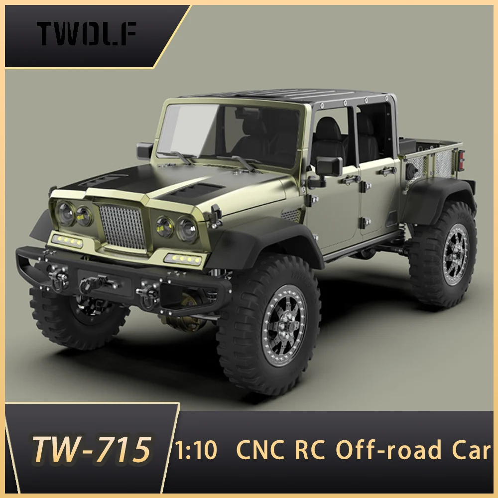 

TWOLF 1:10 TW-715 Full Metal CNC Off-road Crawler RC Remote Control Model Climbing Car Children Adult Toy Gift