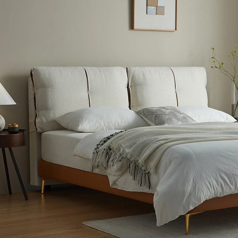 Деревянное изголовье спинки в скандинавском стиле современное мягкое кровати