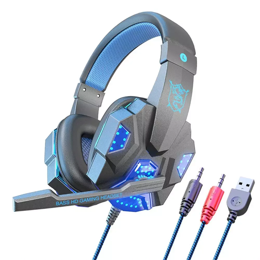 

Wired gaming headphones for pc With Microphone Over-ear Deep Bass Stereo 3.5mm gamers Earphones for PS4 Xbox One PC Computer