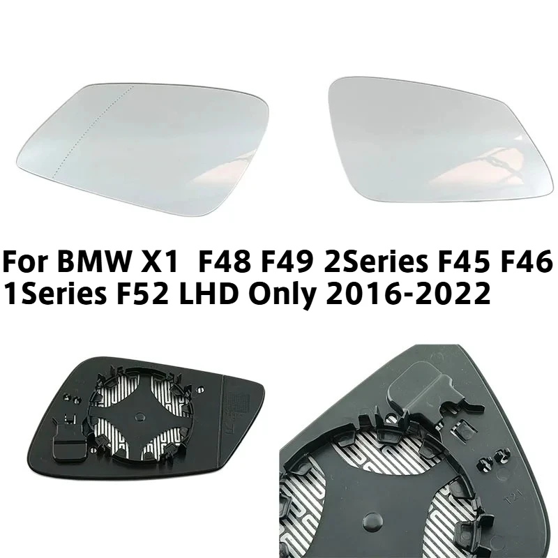 Фото Левое/правое зеркальное полотно с подогревом для BMW X1 F48 F49, 2 серии F45 F46, 1 серии F52 (только для леворульных авто) 2016-2022, 51167377975 №1