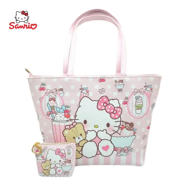 

Sanrio kawaii anime cartoon peripheral ladies new handbag Hello Kitty simple and cute change bag large capacity shoulder bag