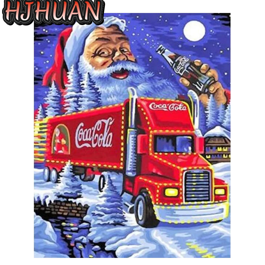

5D DIY Diamond Painting Winter Santa trucks Cross Stitch Kit Full Drill Embroidery Mosaic Picture Of Rhinestones Gift Home Decor