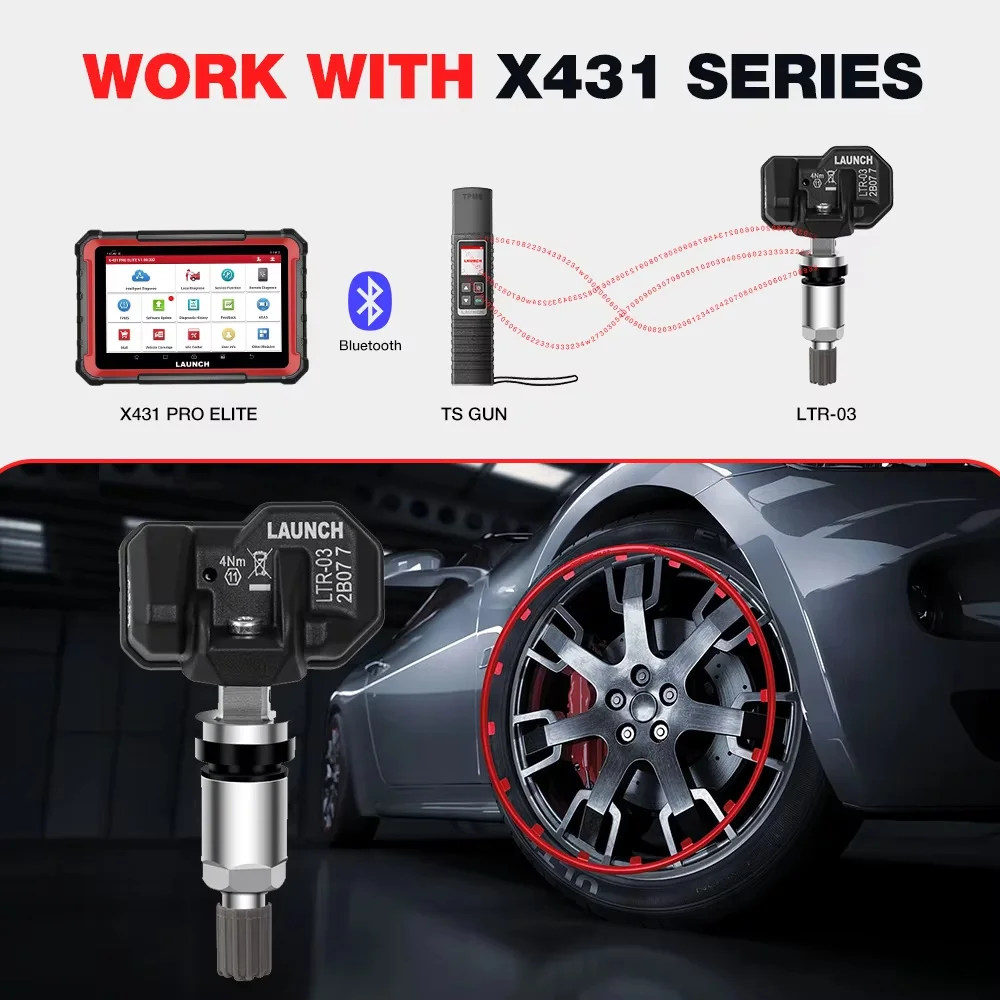Фото LAUNCH X431 2 в 1 RF-SENSOR 315 МГц/433 МГц TPMS Датчик Инструменты для ремонта шин Сканер Датчики давления в шинах Тестер Программирование №4