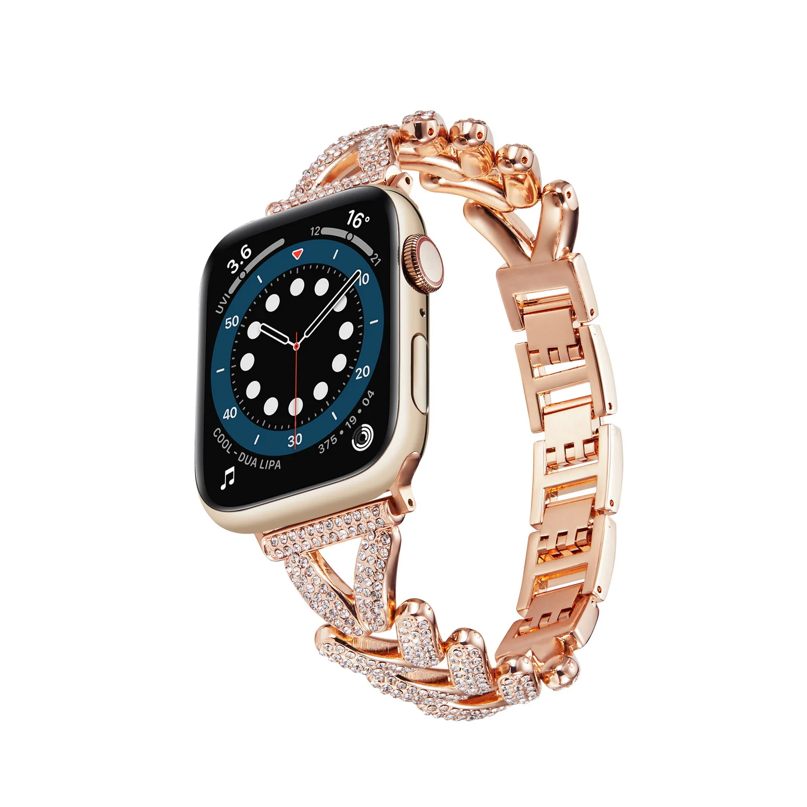 Luxury metal strap for Apple watch band bling bracelet chain for iwatch87645321SE Triangle Full Drill strap for iwatch Ultra