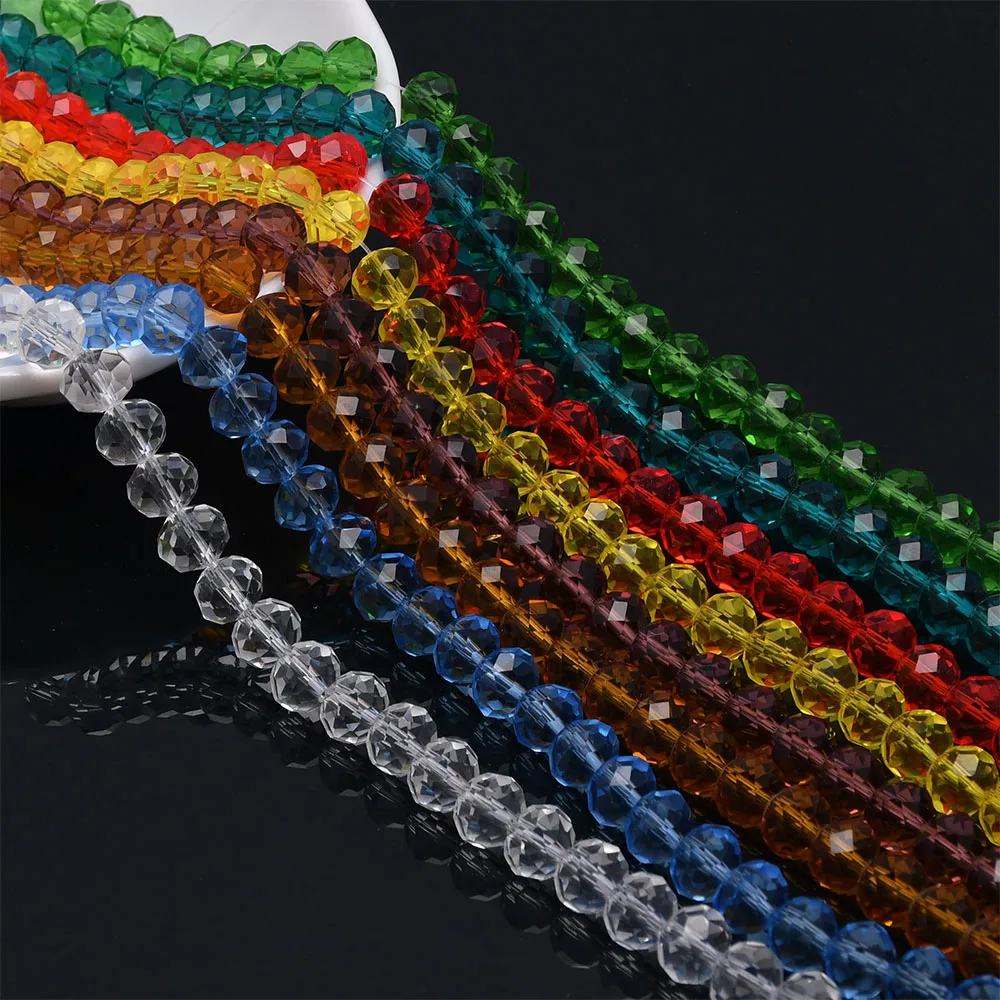 

3/4/6mm Crystal Rondel Beads Faceted Glass Beads For Jewelry Making DIY Female Bracelet Necklace Jewelry