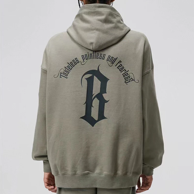 

New Fashion Y2K Mens Hoodies Letter Print Loose Drawstring Long Sleeve Hooded Sweatshirts Men 2023 Spring Fall Hoodie Streetwear