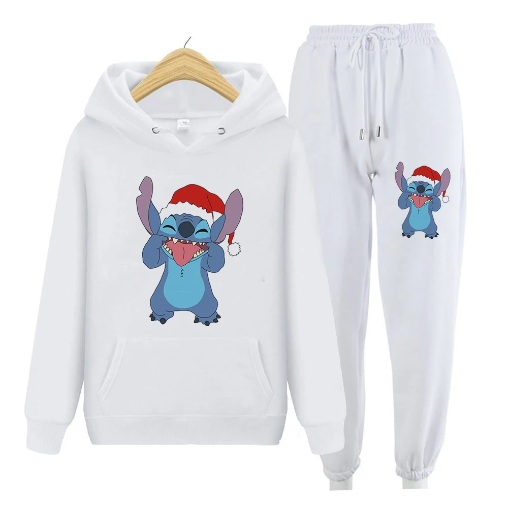 

Popular Disney Sew Cartoon Printed Sweater Hooded Sweater Pants Two Piece Fashion New Women's Pants Women's Clothing 2022 Men's