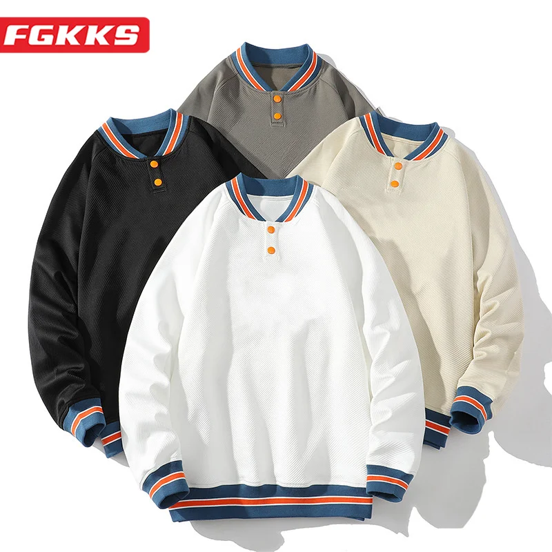 

FGKKS 2023 Уличная Повседневная Толстовка с капюшоном для мужчин из чистого хлопка тонкое пальто Высокое качество Уличная толстовка с капюшоном для мужчин