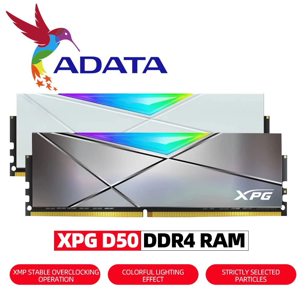 

Память ADATA New XPG SPECTRIX D50 DDR4 RGB, ОЗУ DDR4 8 ГБ, 16 ГБ, 32 ГБ, 3200 МГц, 288 контактов, память для настольного ПК, модуль ОЗУ
