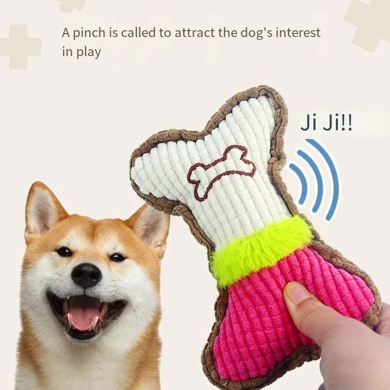 

Plush Squeaky Bone Dog Toy Funny Bite Resistant Bone Chew Puppy Toy Plush Dog Toy Pet Squeaky Toys for Dogs Pet Supplies