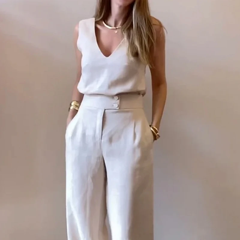 Женский комплект из двух предметов Waytobele летний Повседневный Однотонный пуловер