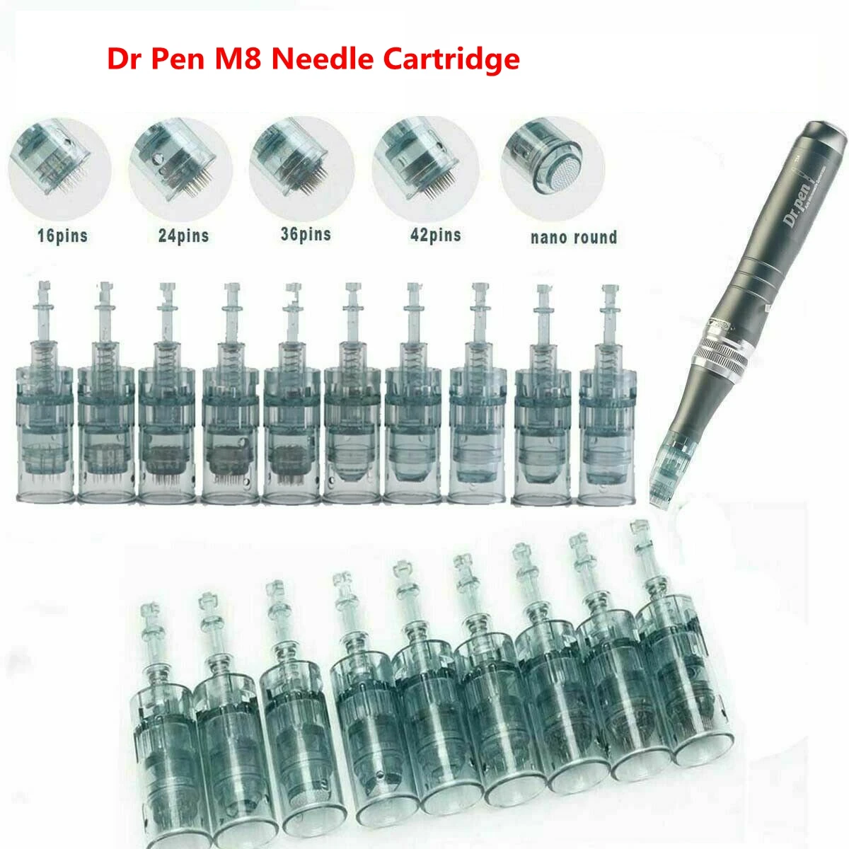 

10pcs Dr Pen M8 Needle Cartridge Derma Pen 11/16/24/36/42/Nano Microneedling Pen Tattoos Needles Replacement Skin Needling Tip