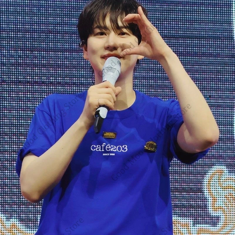 Фото Футболка Super Junior с принтом Cho Kyu Hyun, унисекс, летняя, из высококачественного хлопка, с коротким рукавом, K-pop №3