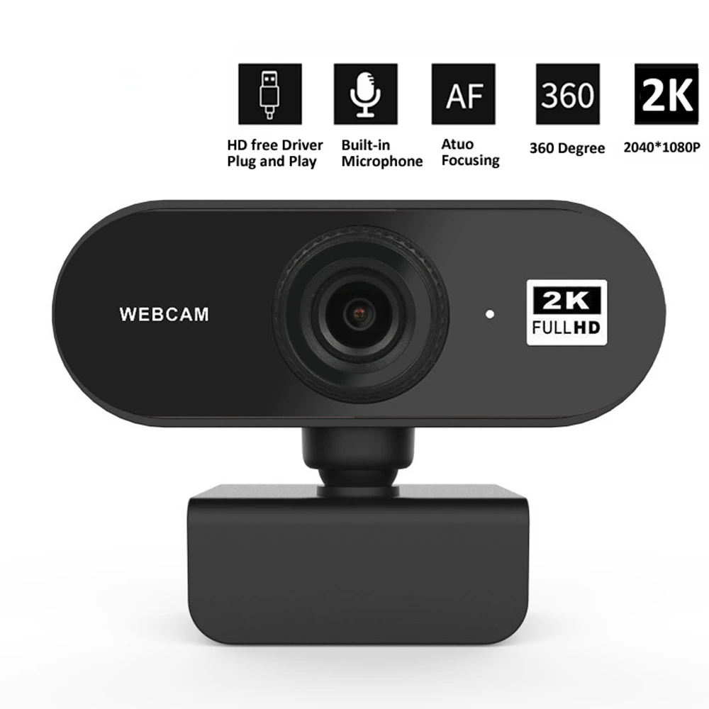 

Веб-камера для планшета 2K HD USB с автофокусом и микрофоном