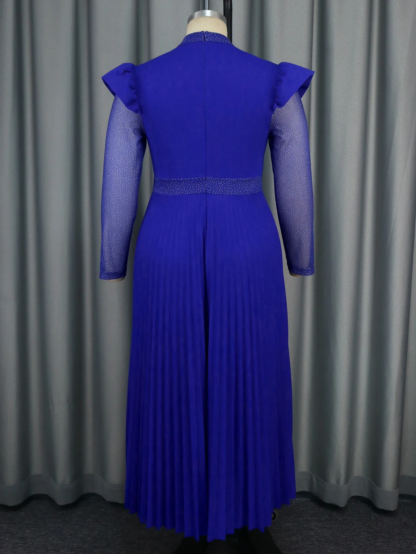 ONTINVA женское синее вечернее платье Maix с высоким воротом прозрачное сетчатое