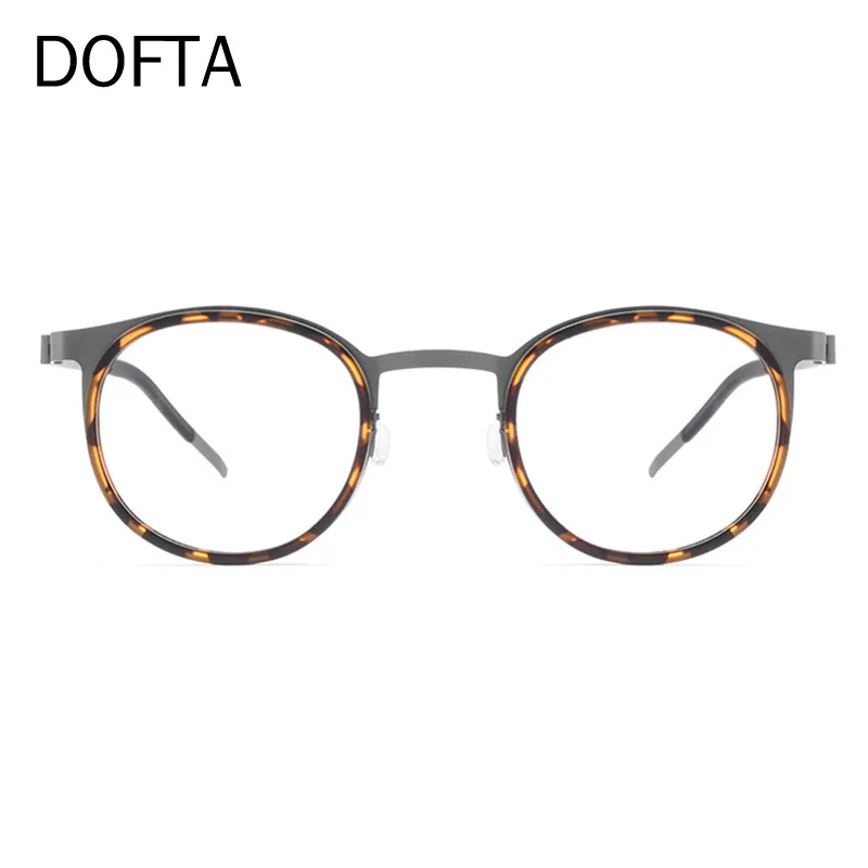 

DOFTA Titanium Myopia Glasses Frame Men Vintage Round Prescription Eyeglasses Women Optical Eyewear 5810