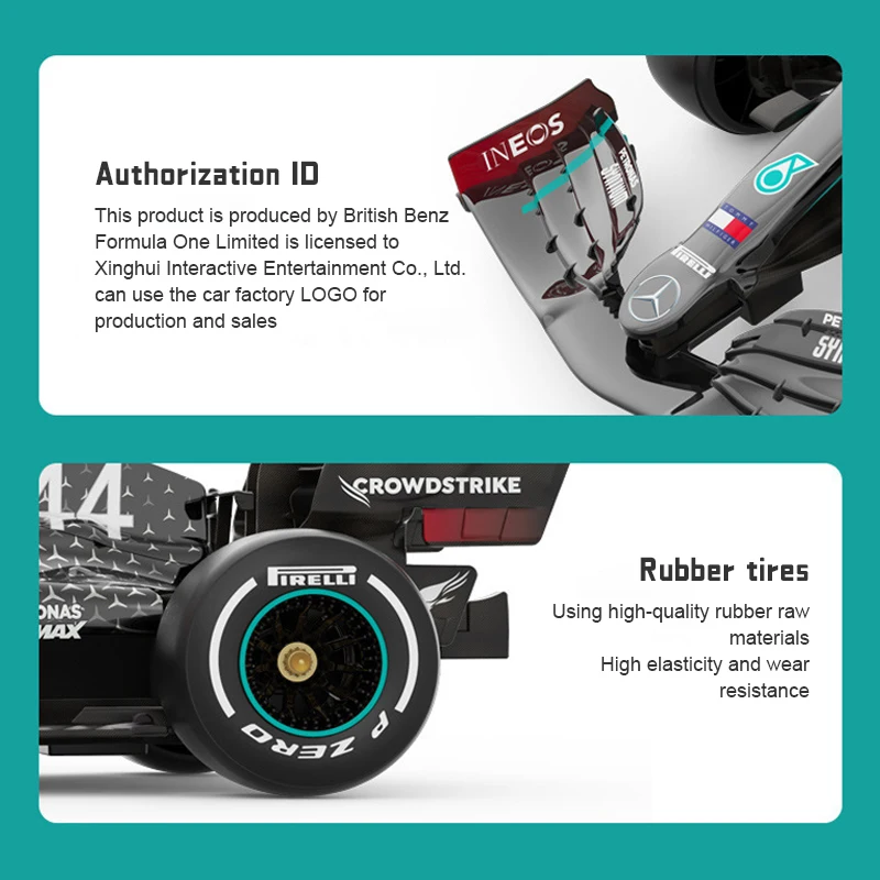 Игрушечные машинки на радиоуправлении Mercedes-AMG F1 W11 EQ модель гоночной команды