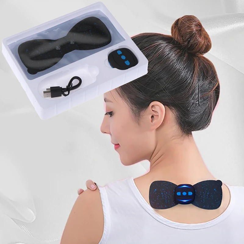 Портативный зарядный массажер мини-массажные наклейки на шею инструмент для