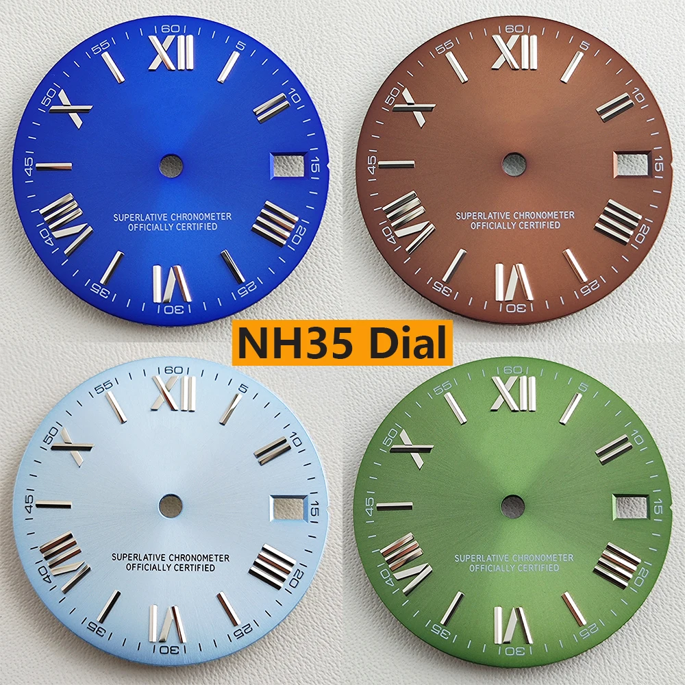 

Циферблат NH35 28,5 мм, циферблат с римскими цифрами nh35, модифицированный циферблат для NH35/NH36, аксессуары для часов с автоматическим механизмом