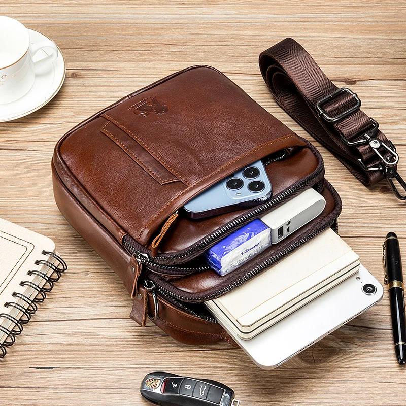 MVA Genuine Leather Bag For Men Bolso Hombre Bandolera Cruzada Crossbody Bags Sacoche Homme Bandoulière Waterproof Messenger New