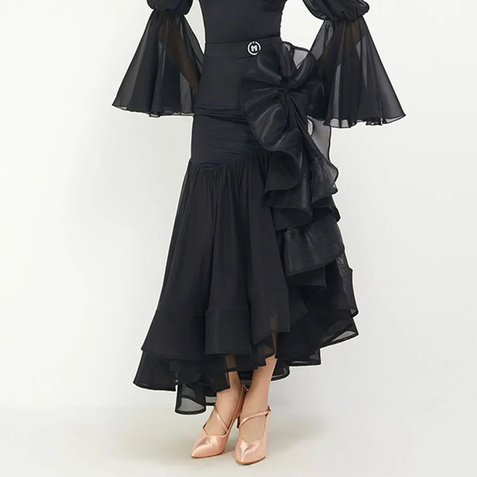 

Женская юбка для латиноамериканских танцев, пышная юбка в форме лотоса, одежда для бальных танцев, танца живота B20027