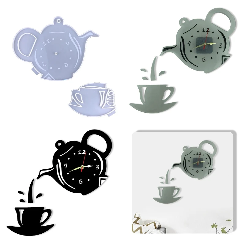 

Чайник, чайная чашка, часы, смола, форма, силиконовое литье, искусственное изделие для ручной работы, рукоделие, изготовление домашних украш...