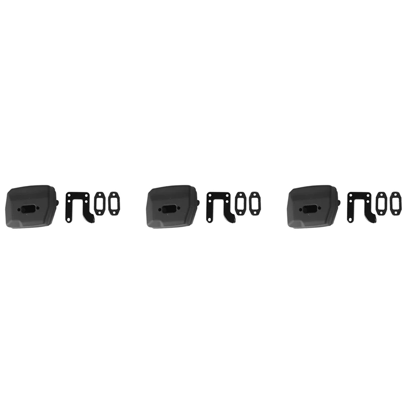 

3X Chainsaw Exhaust Muffler With Support Gasket Plate For Husqvarna 61 66 162 266 268 272 Chainsaws 503476901 503406402
