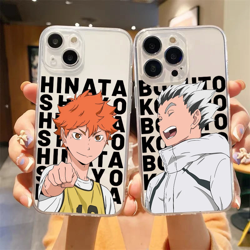 

Haikyuu Anime Clear Phone Case For iPhone 14 13 11 12 Pro Max X XR XS 7 8 Plus SE Soft Silicone Cover Luxury Coque Funda Capa