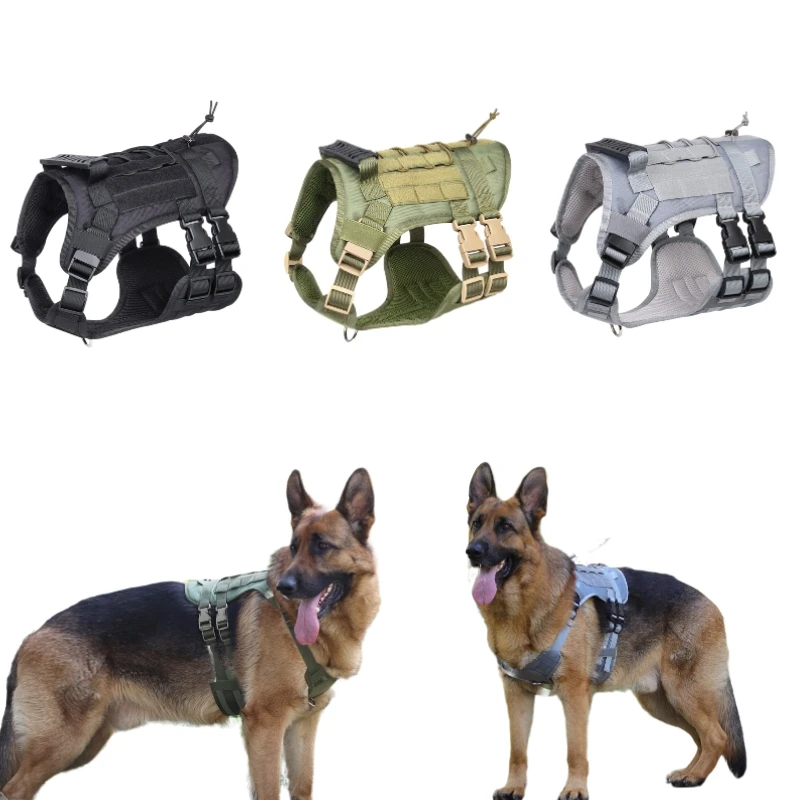 Oxford Grote Hond Tactiek Harnas Zadel Jacht Gear Training Militaire Vest Voor Grote Hond Pet Duitse Herder Producten Accessoires