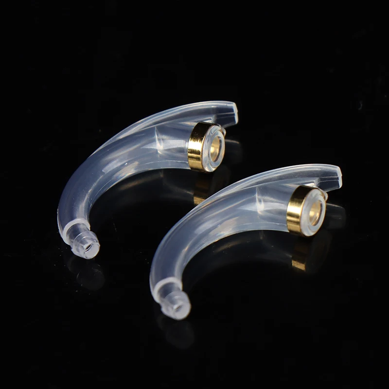 2Pcs Earmold Model Hook Anti-howling Elbow Tubing Connector 